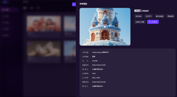 灵玑基于视觉的视频数据管理方案界面展示